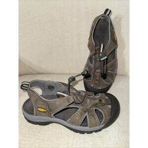 KEEN Venice H2 Brown Leather women Sport Sandals Waterproof Hiking Shoes 7.5